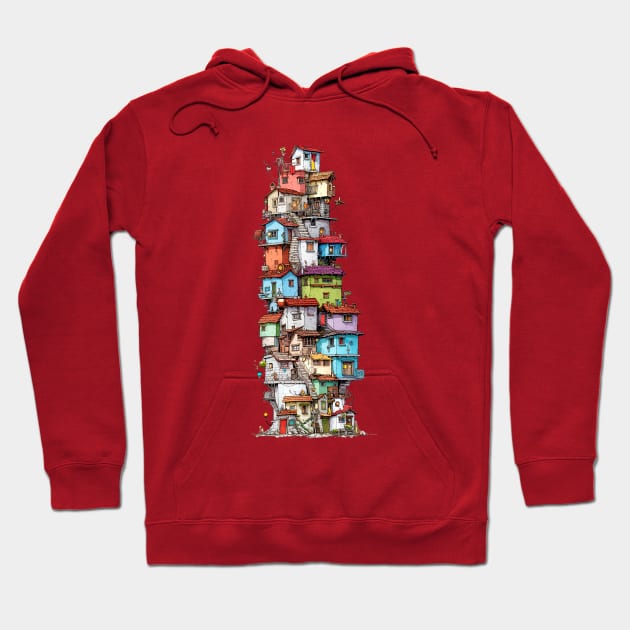 Little Beautiful Houses Cramped Hoodie by enyeniarts